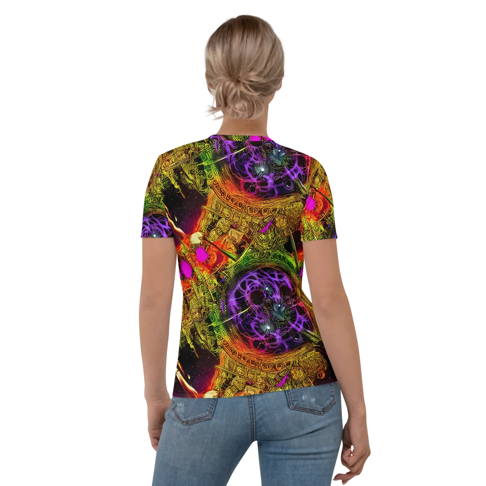 Neon Glyphworks on Women's Crew Neck T-Shirt — Back