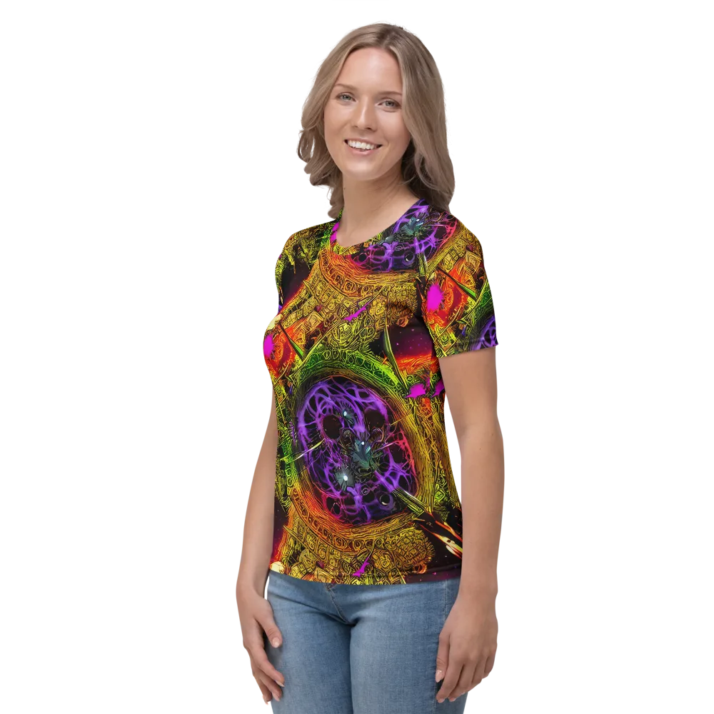 Neon Glyphworks on Women's Crew Neck T-Shirt — Left