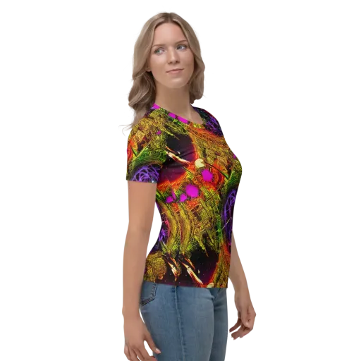 Neon Glyphworks on a Women's Crew Neck T-Shirt