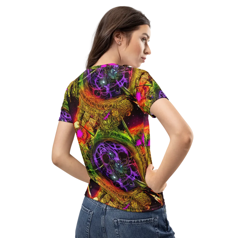 Neon Glyphworks on Women's Crew Neck T-Shirt — Back