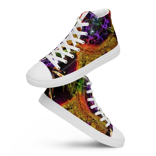 Neon Glyphworks on a Women's High Top Canvas Shoes