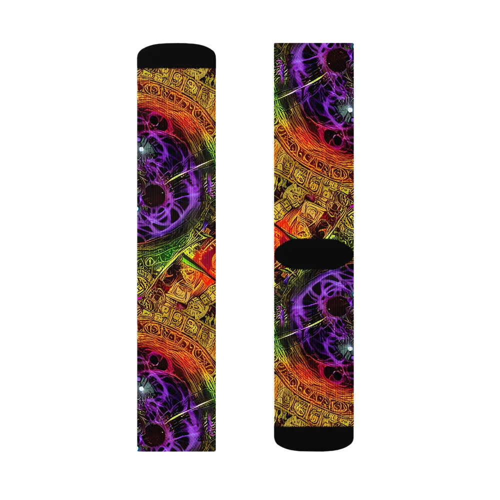 Neon Glyphworks on Socks — Right Sock