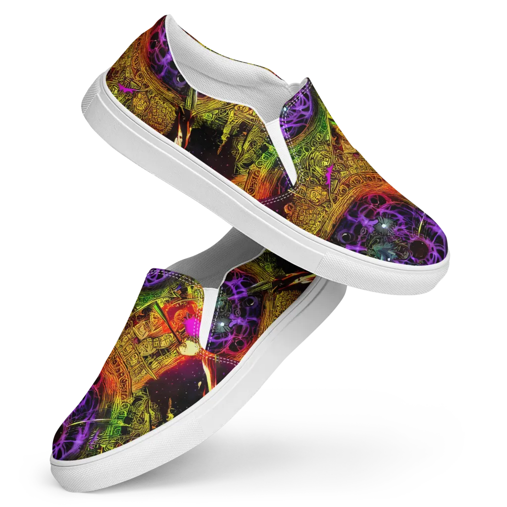 Neon Glyphworks on Women's Slip-On Canvas Shoes — Front