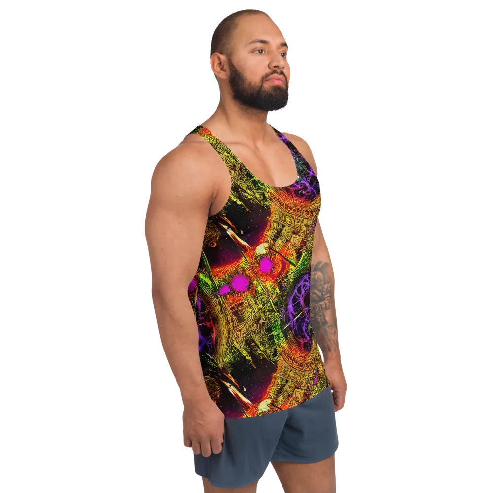 Neon Glyphworks on Men's Tank Top — Right Front