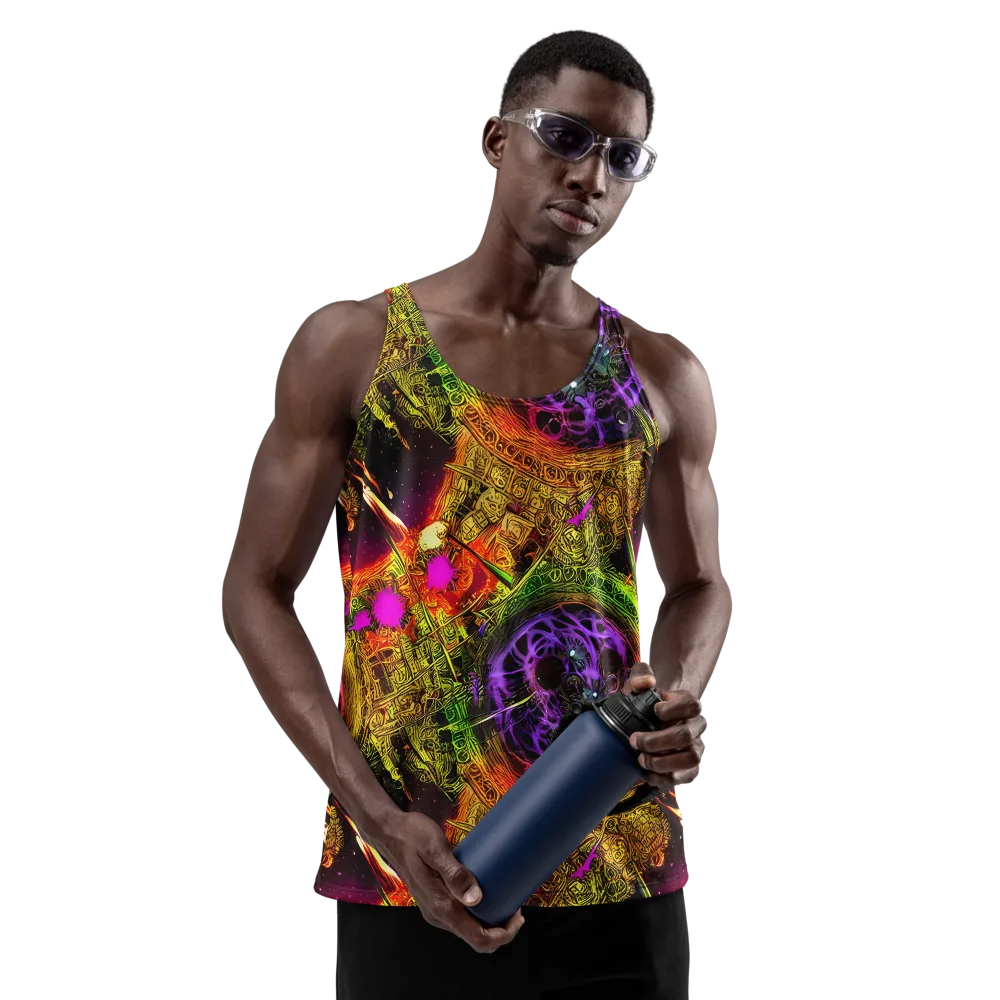 Neon Glyphworks on Men's Tank Top — Front