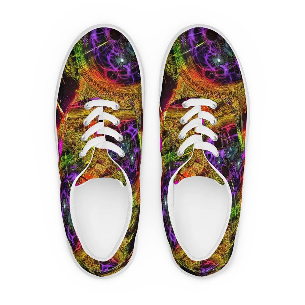 Neon Glyphworks on Men's Lace-Up Canvas Shoes — Front