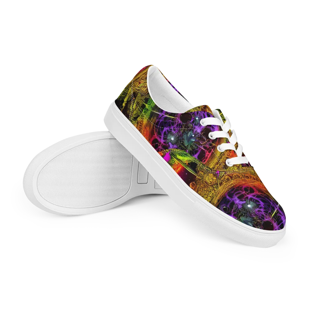 Neon Glyphworks on Men's Lace-Up Canvas Shoes — Right Front