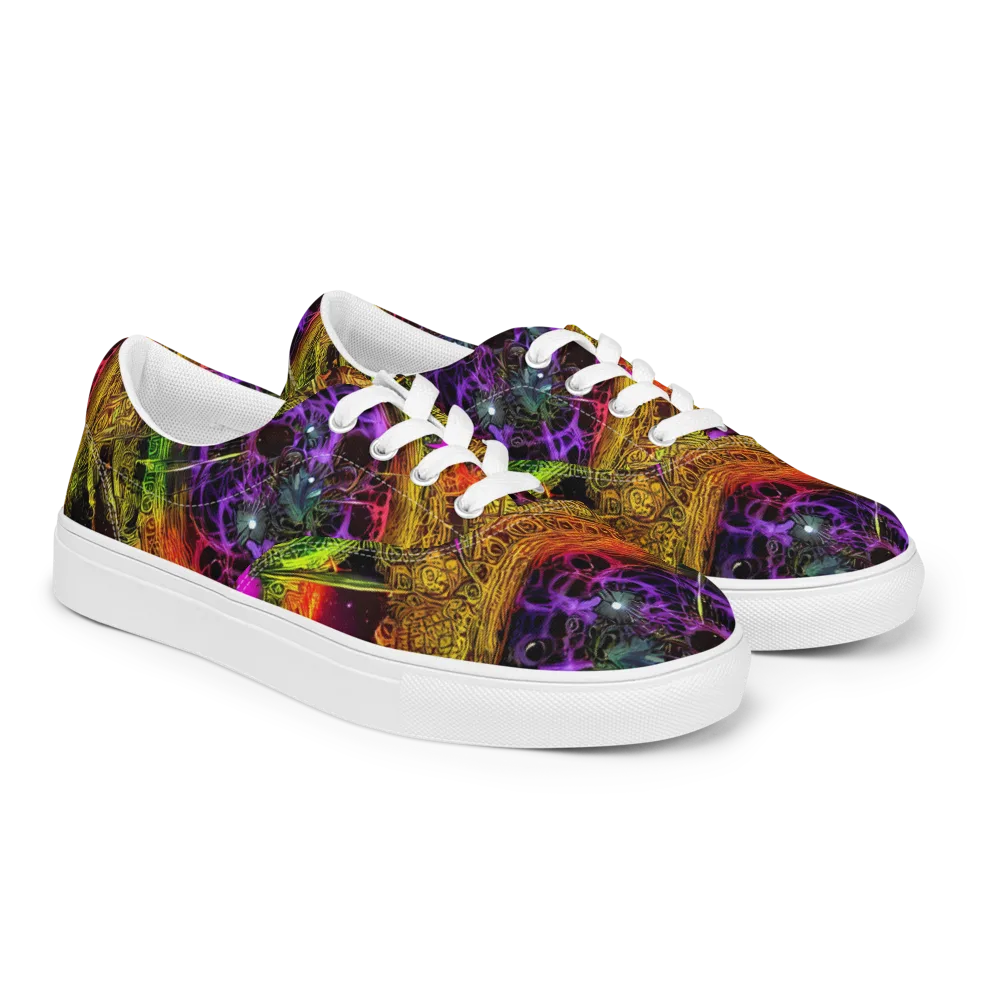 Neon Glyphworks on Men's Lace-Up Canvas Shoes — Right Front