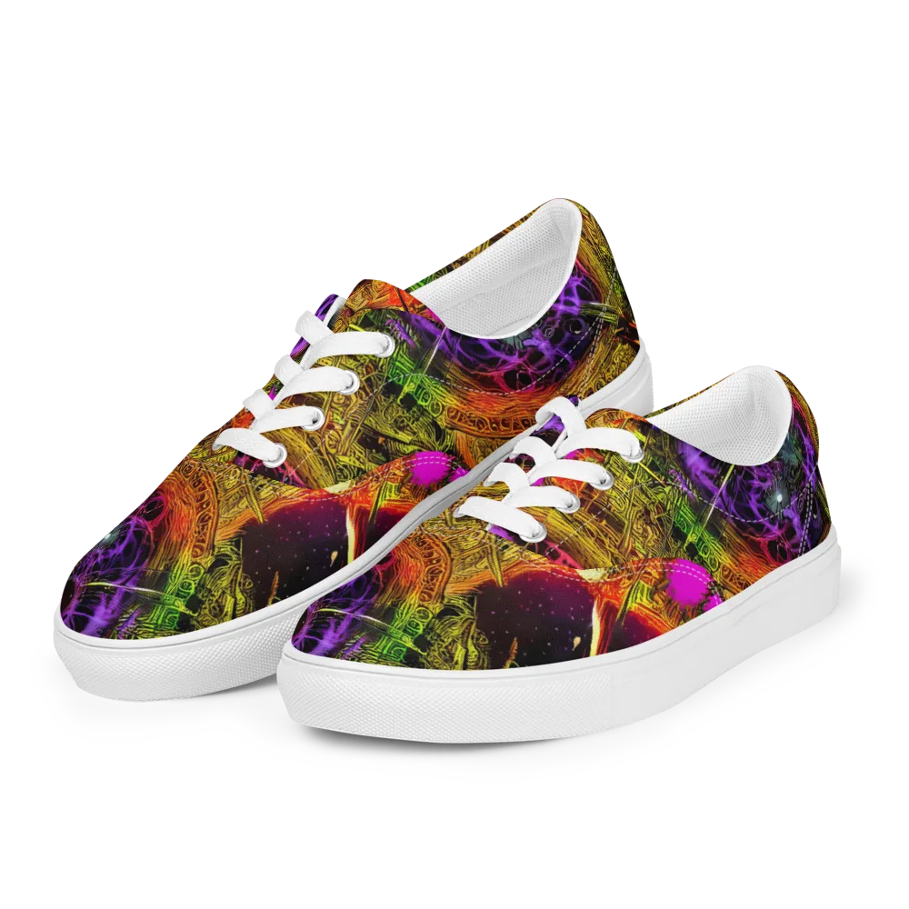 Neon Glyphworks on Men's Lace-Up Canvas Shoes — Left Front