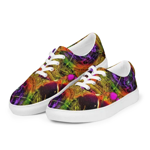 Neon Glyphworks on a Men's Lace-Up Canvas Shoes
