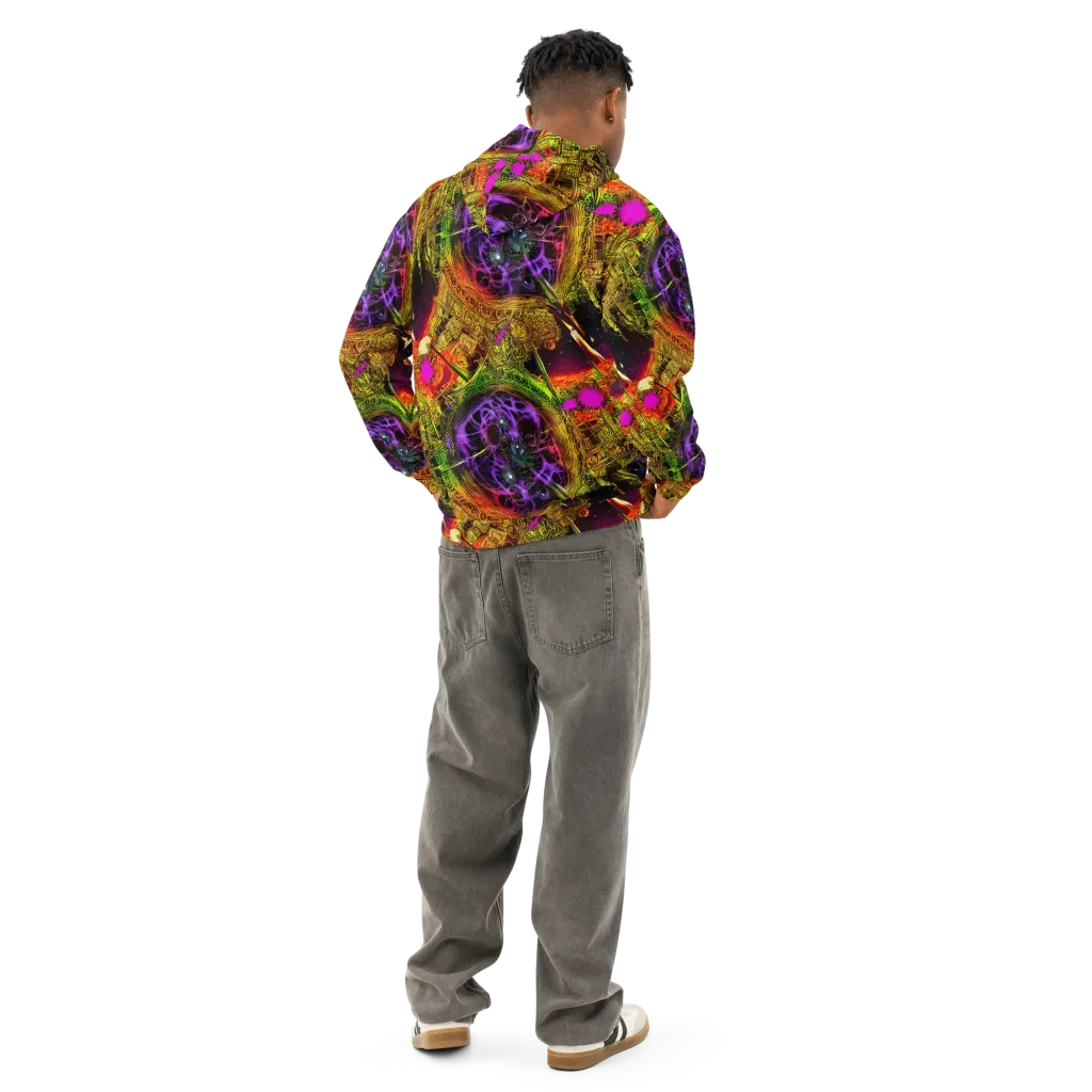 Neon Glyphworks on Cotton Hoodie — Back