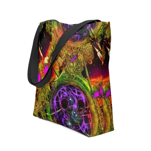 Neon Glyphworks on a Tote Bag