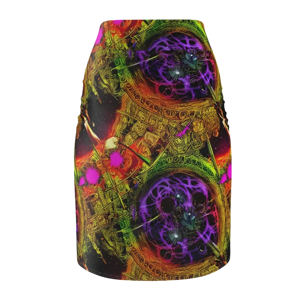Neon Glyphworks on Pencil Skirt — Back