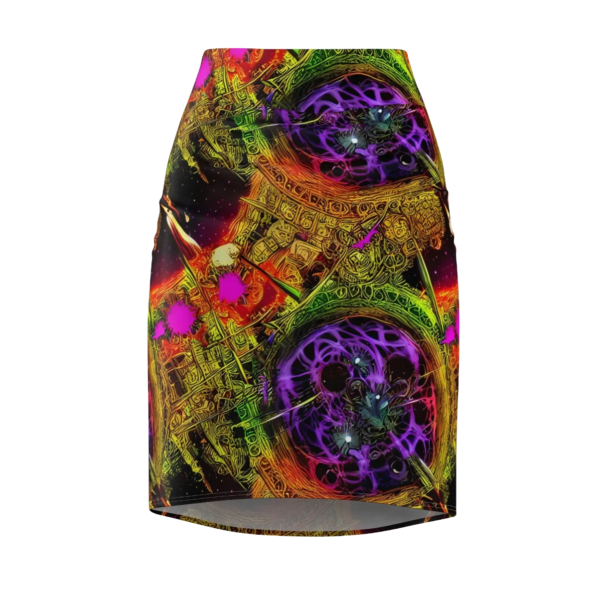 Neon Glyphworks on Pencil Skirt — Front