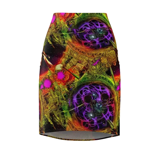 Neon Glyphworks on a Pencil Skirt