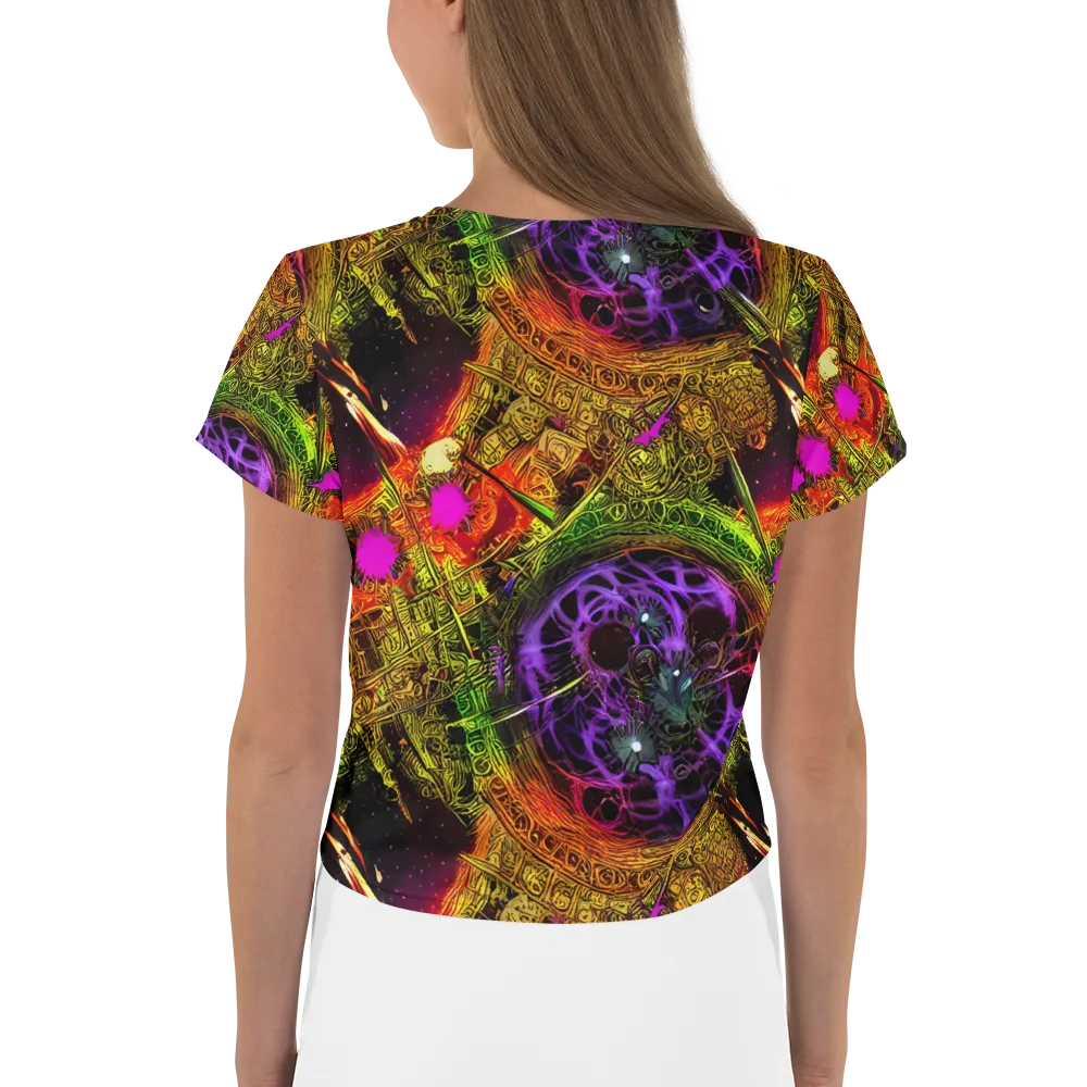 Neon Glyphworks on Crop Tee — Back