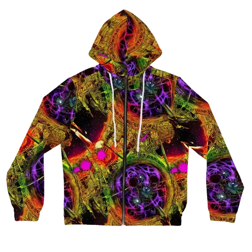 Neon Glyphworks on a Women's Full-Zip Hoodie