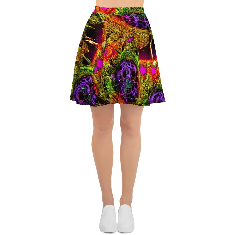 Neon Glyphworks on Skater Skirt — Front