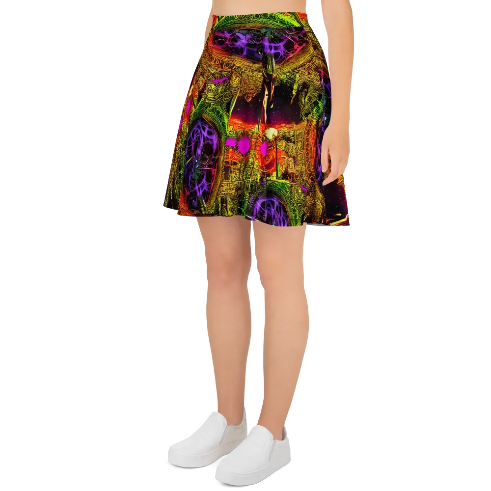 Neon Glyphworks on Skater Skirt — Left