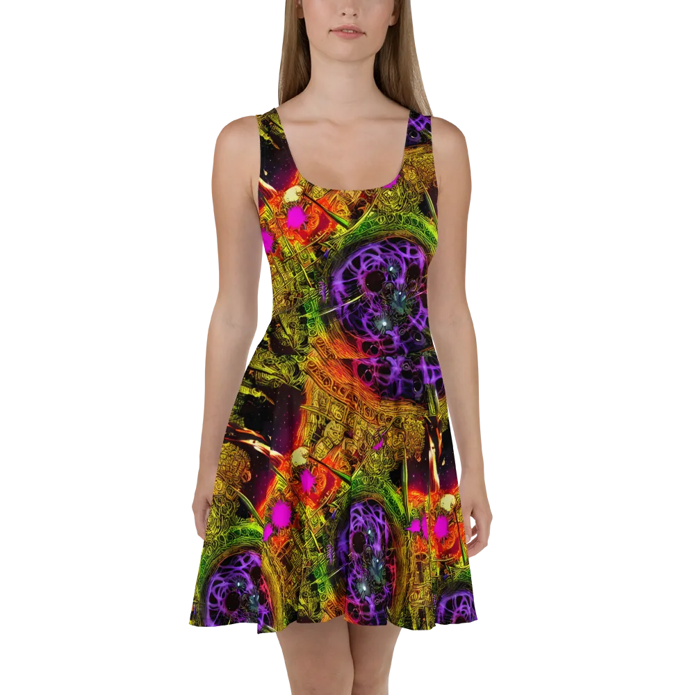 Neon Glyphworks on Skater Dress — Front