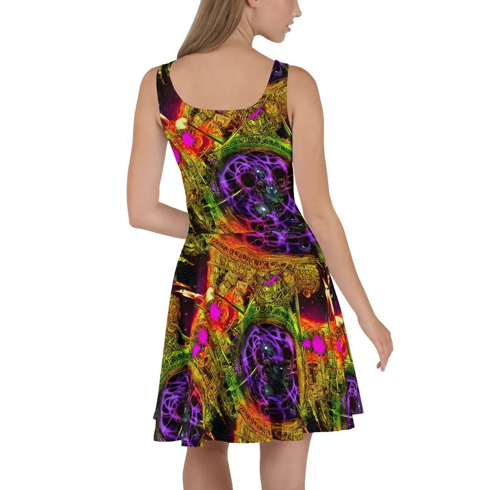 Neon Glyphworks on Skater Dress — Back