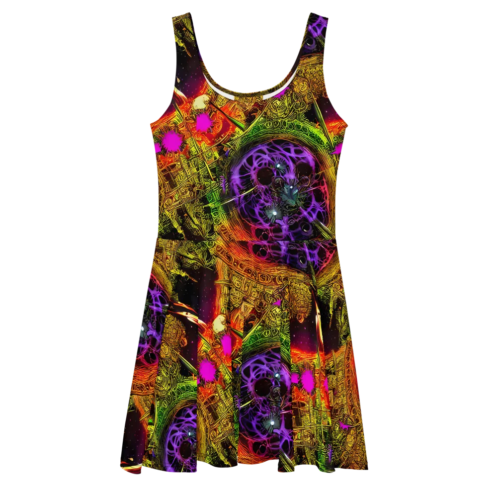 Neon Glyphworks on Skater Dress — Front