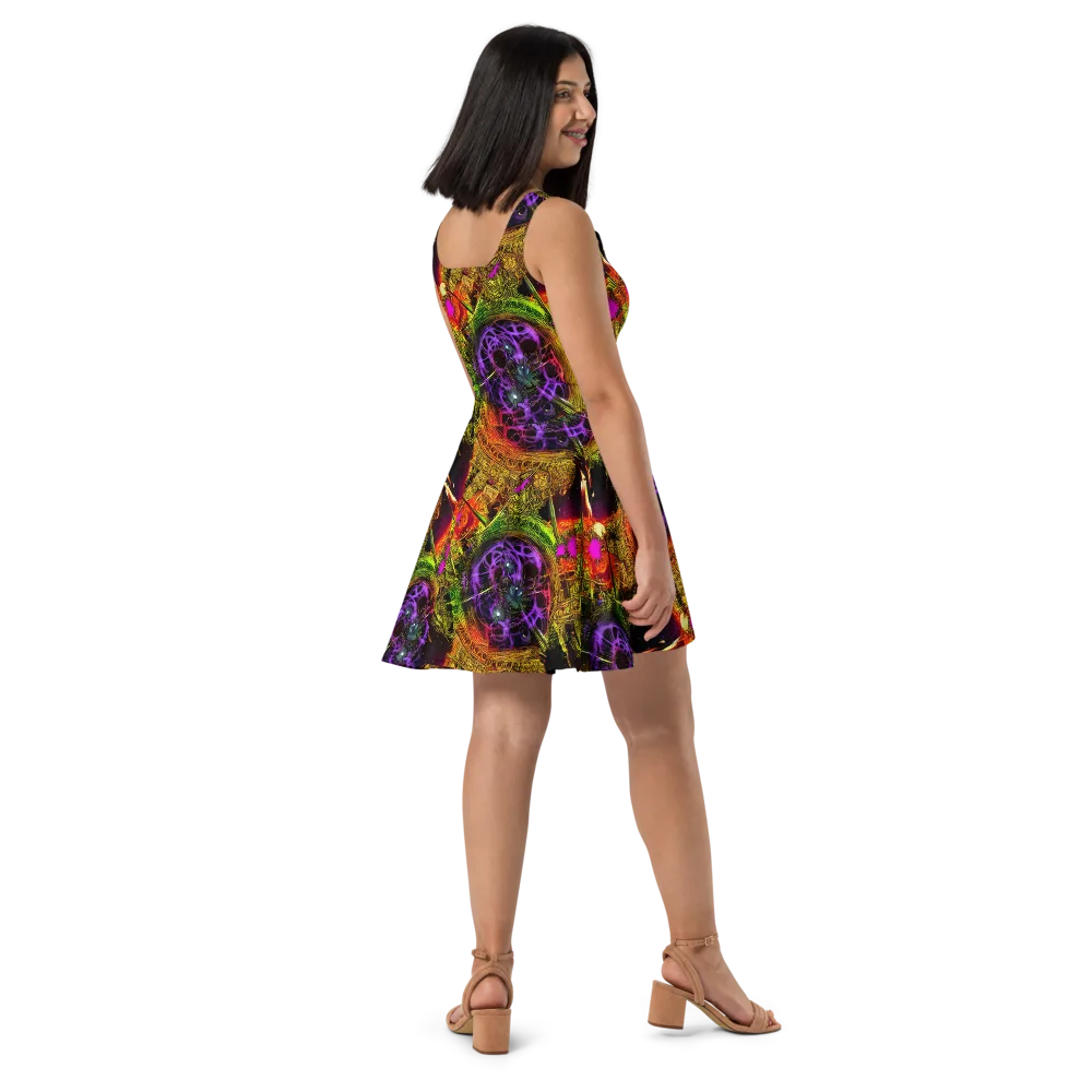 Neon Glyphworks on Skater Dress — Right