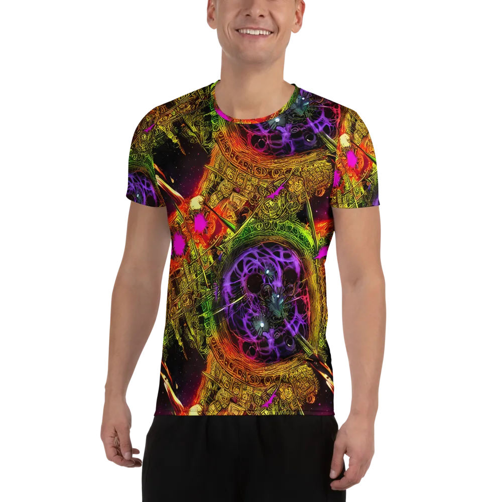 Neon Glyphworks on Men's Athletic T-Shirt — Front
