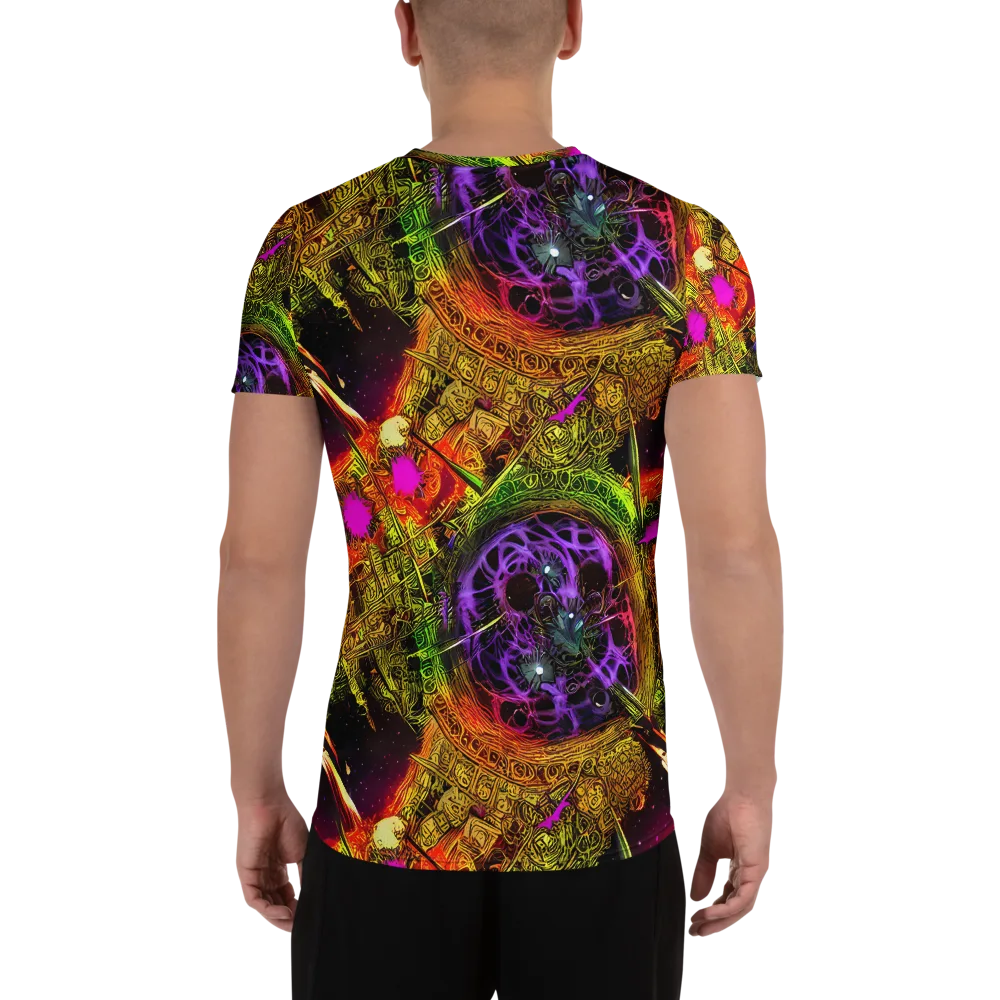 Neon Glyphworks on Men's Athletic T-Shirt — Back