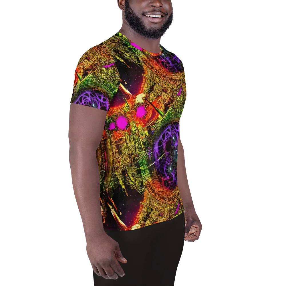 Neon Glyphworks on Men's Athletic T-Shirt — Right
