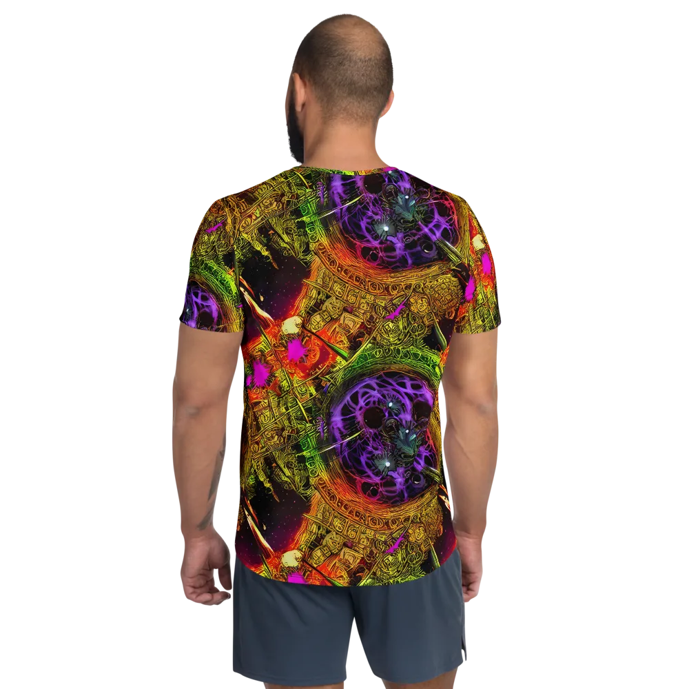 Neon Glyphworks on Men's Athletic T-Shirt — Back