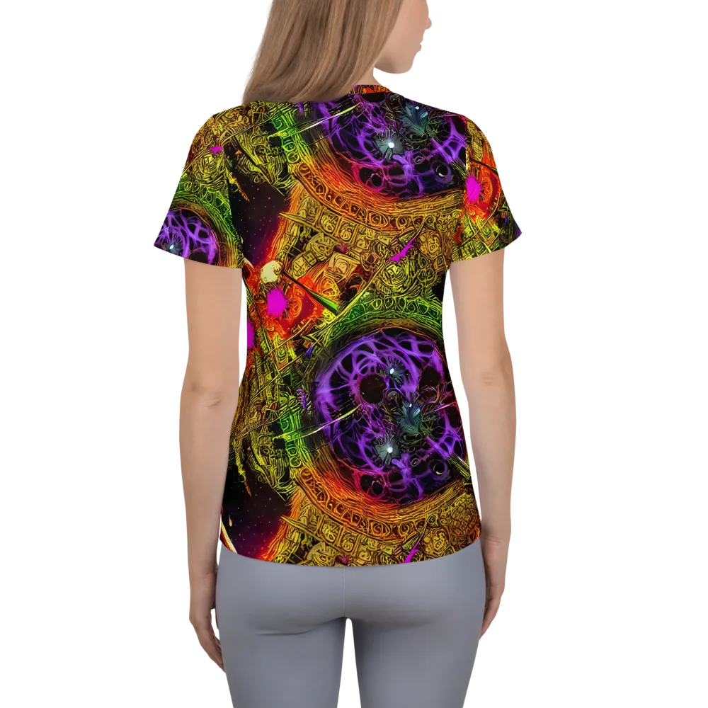 Neon Glyphworks on Women's Athletic T-Shirt — Back