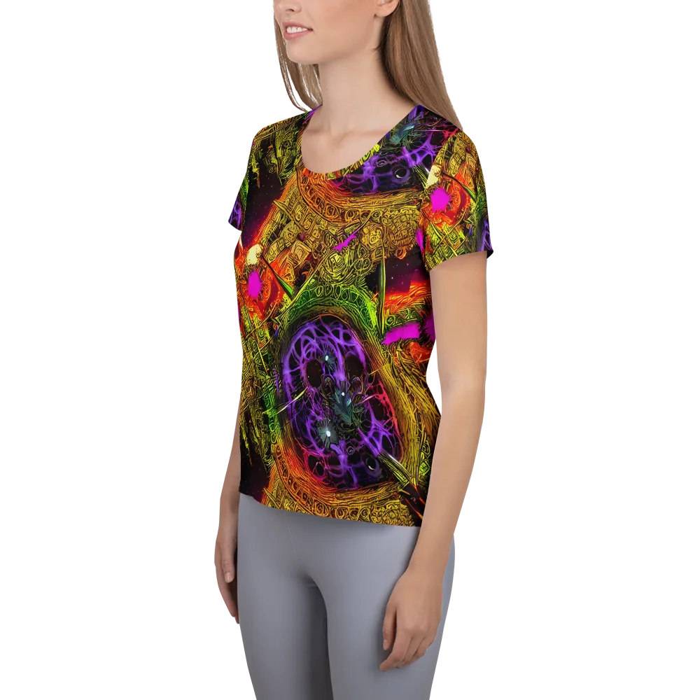 Neon Glyphworks on Women's Athletic T-Shirt — Left