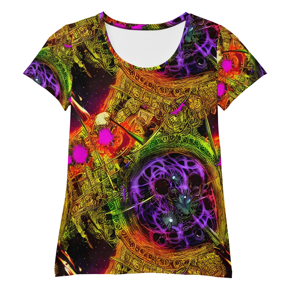Neon Glyphworks on Women's Athletic T-Shirt — Front