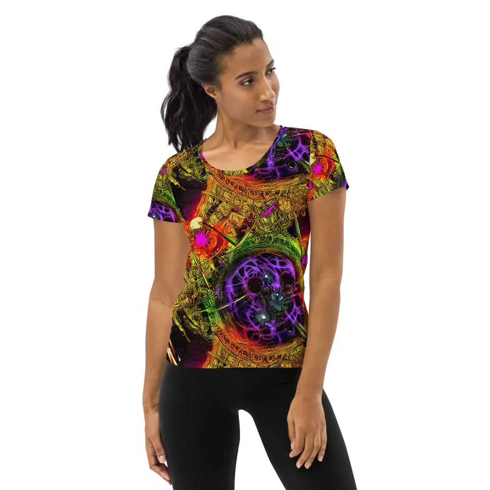 Neon Glyphworks on Women's Athletic T-Shirt — Front