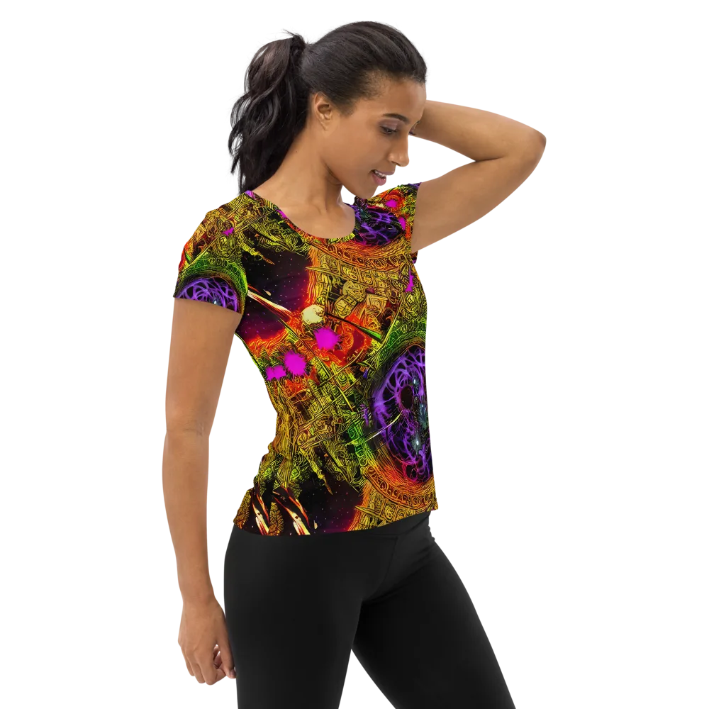 Neon Glyphworks on Women's Athletic T-Shirt — Right