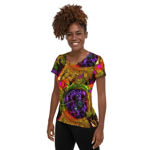 Neon Glyphworks on a Women's Athletic T-Shirt