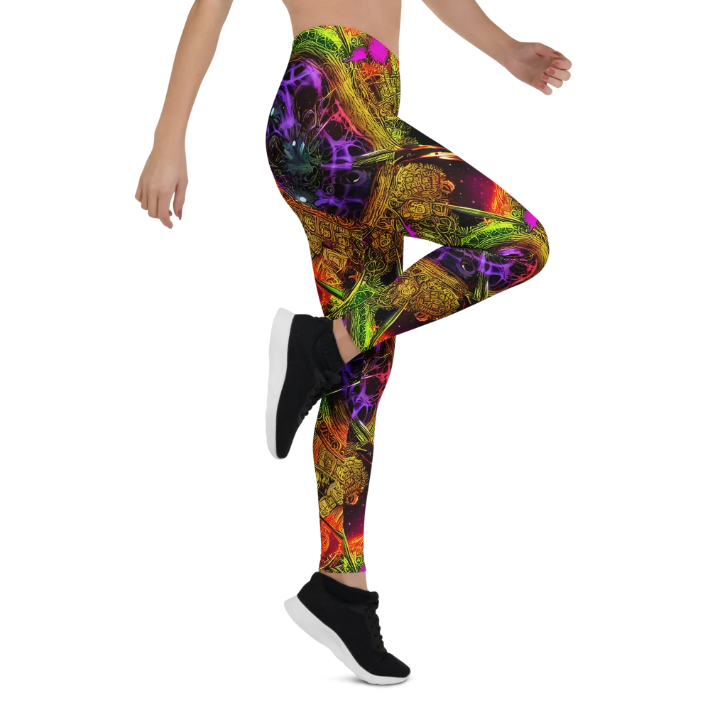 Neon Glyphworks on Leggings — Right