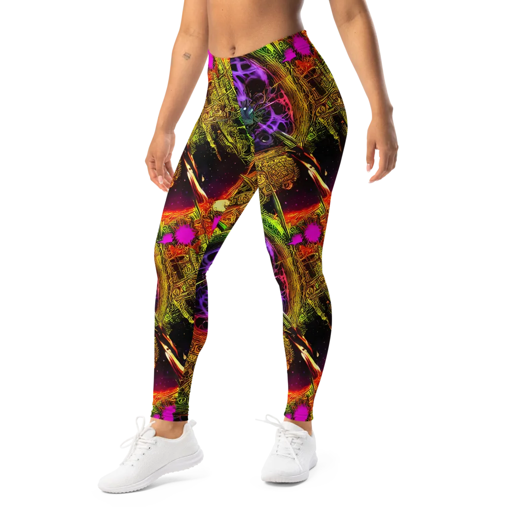 Neon Glyphworks on Leggings — Left Front