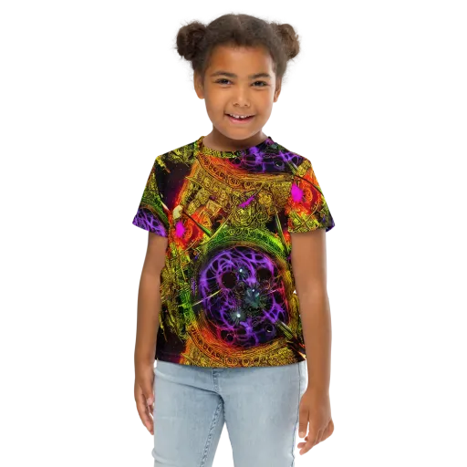 Neon Glyphworks on a Kids Crew Neck T-Shirt