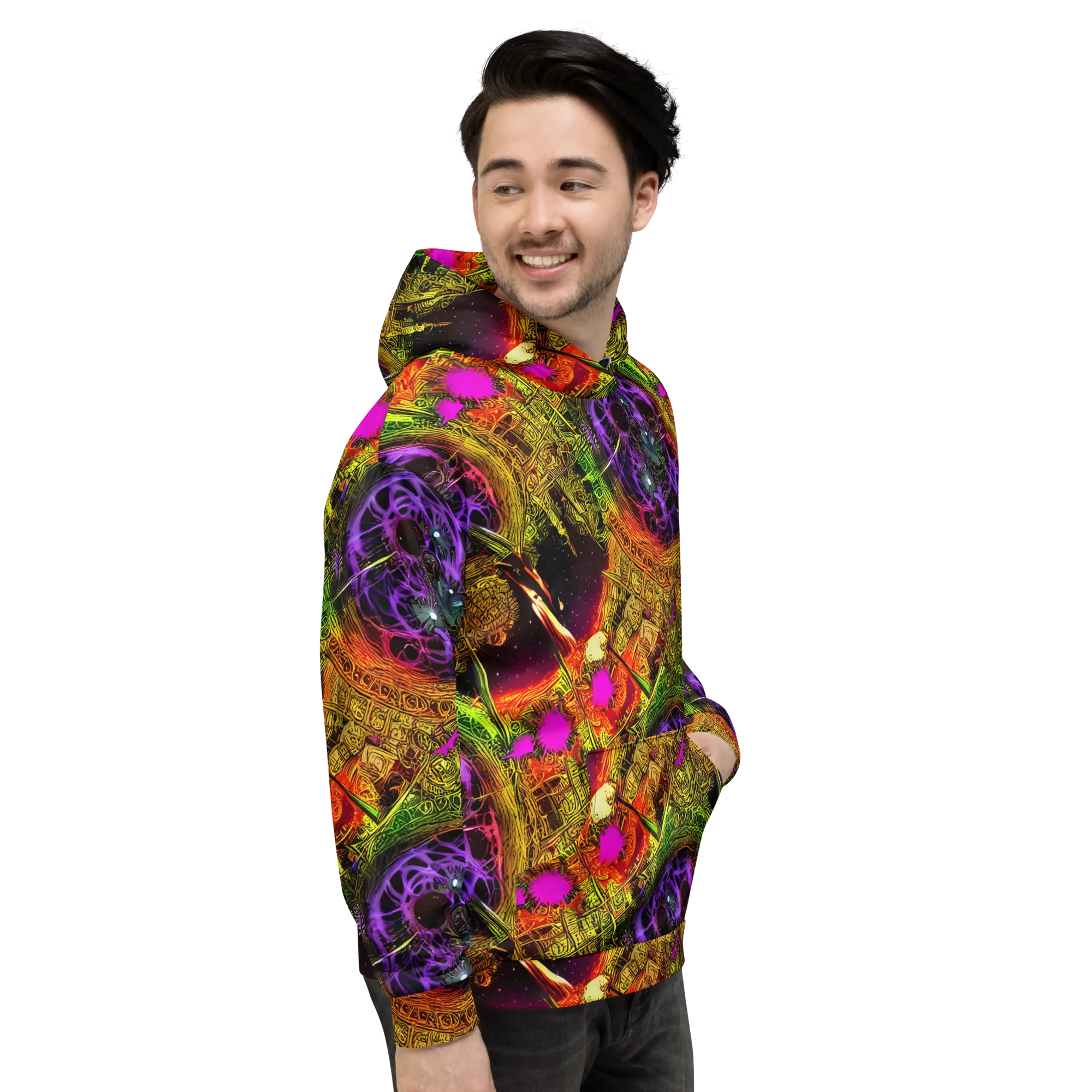Neon Glyphworks on Hoodie — Right