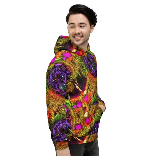 Neon Glyphworks on a Hoodie