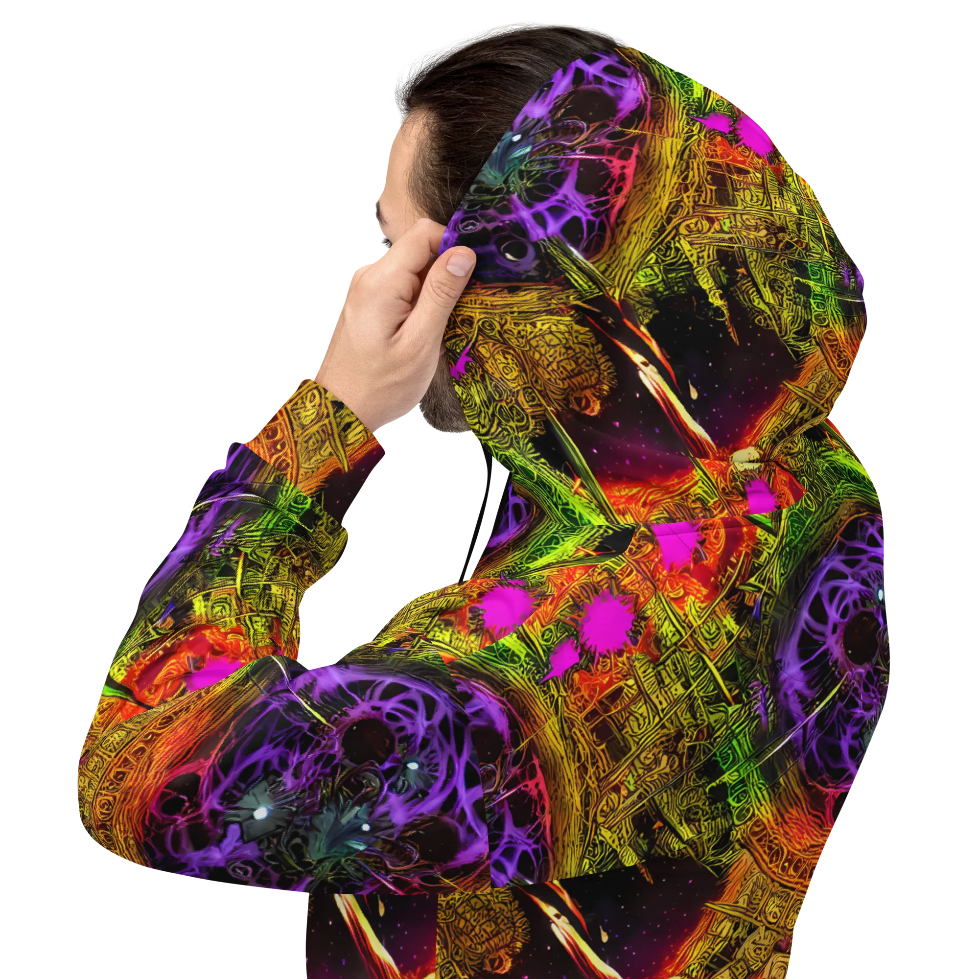 Neon Glyphworks on Hoodie — Back