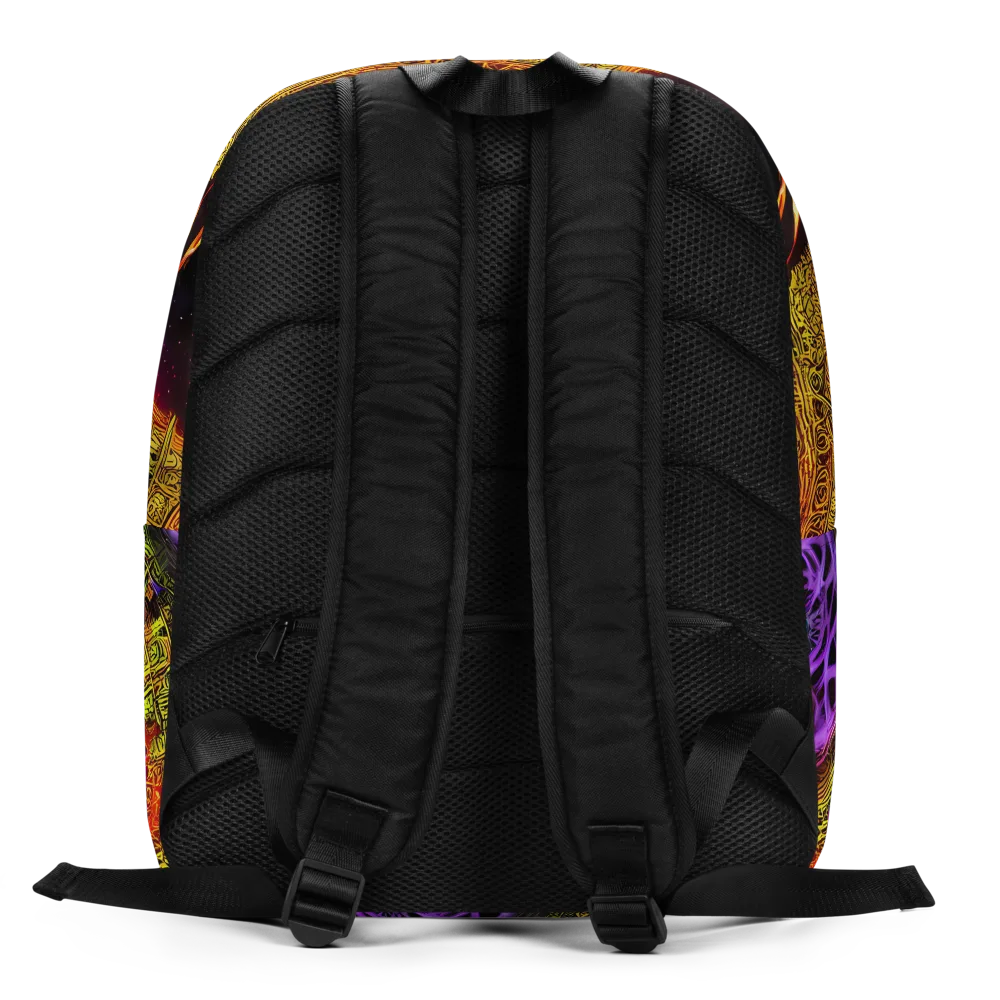 Neon Glyphworks on Minimalist Backpack — Back