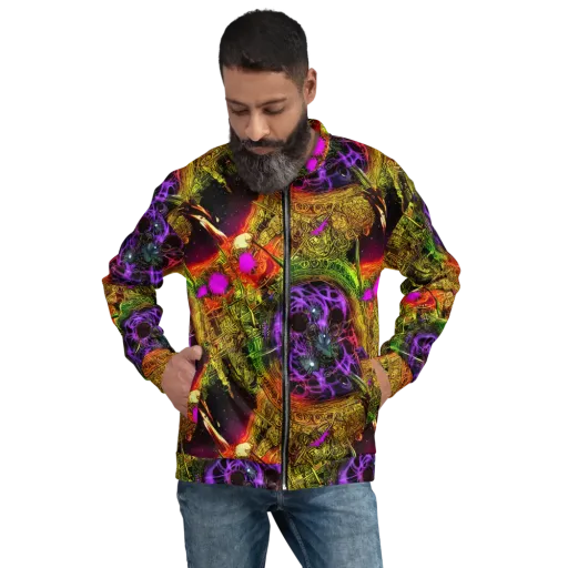 Neon Glyphworks on a Bomber Jacket