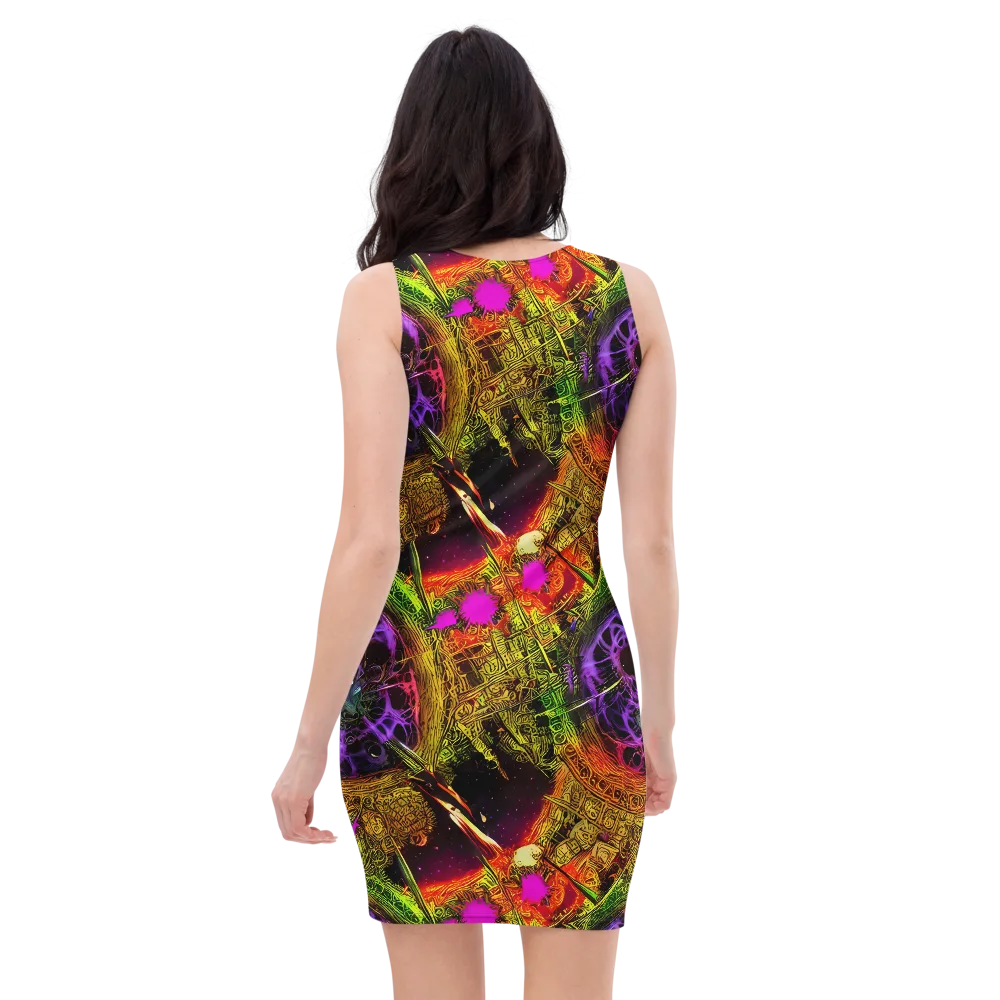 Neon Glyphworks on Bodycon Dress — Back