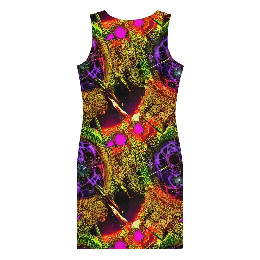 Neon Glyphworks on Bodycon Dress — Back