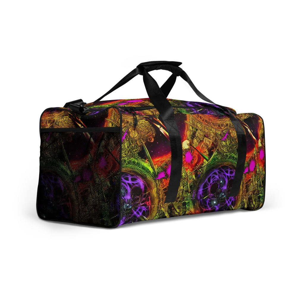 Neon Glyphworks on Duffle Bag — Right Front