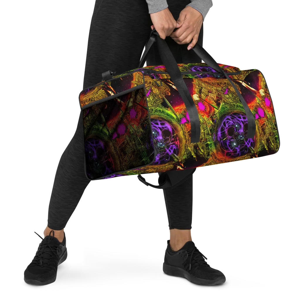 Neon Glyphworks on Duffle Bag — Right Front