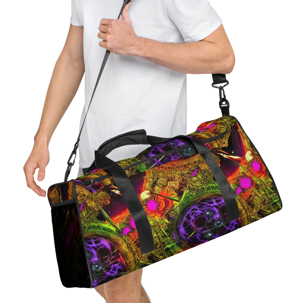 Neon Glyphworks on Duffle Bag — Right Front